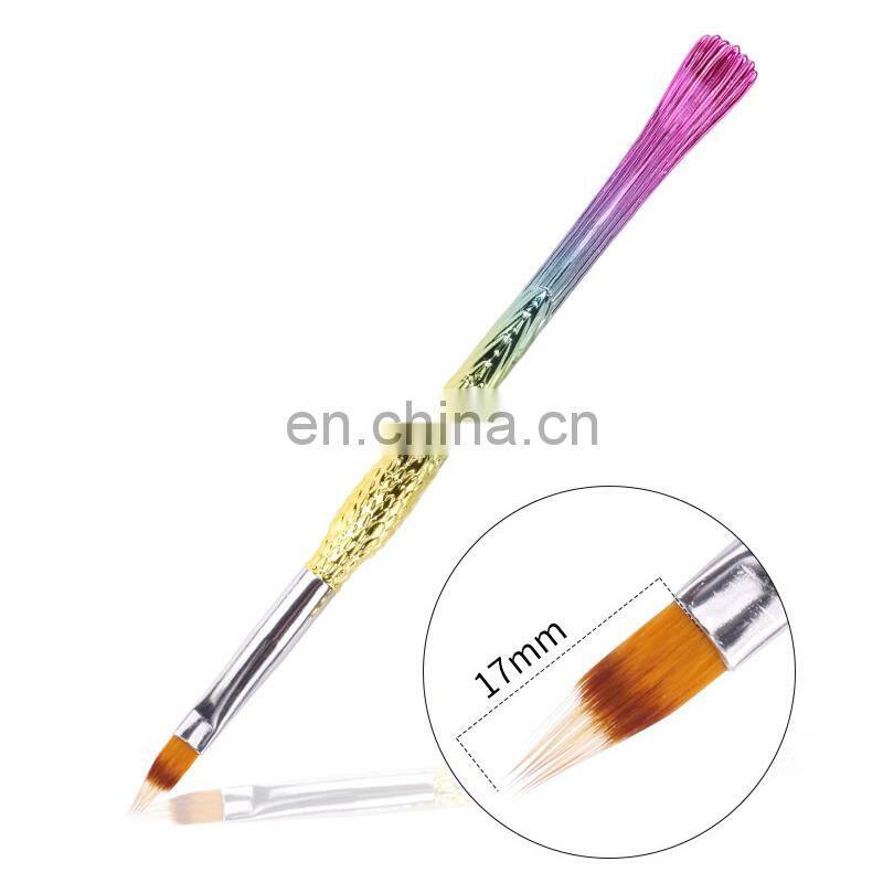 Custom Logo Mermaid Handle Acrylic Nail Art Brush for Manicure Pedicure