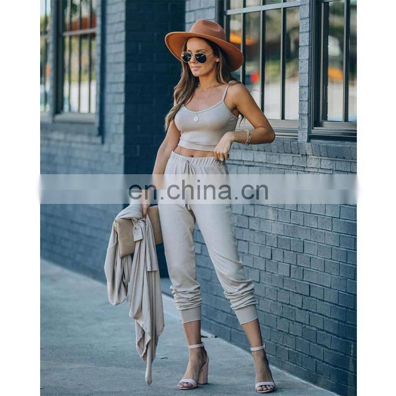 Manufacturer customized LOGO new women's short sling with trousers sports and leisure two-piece suit