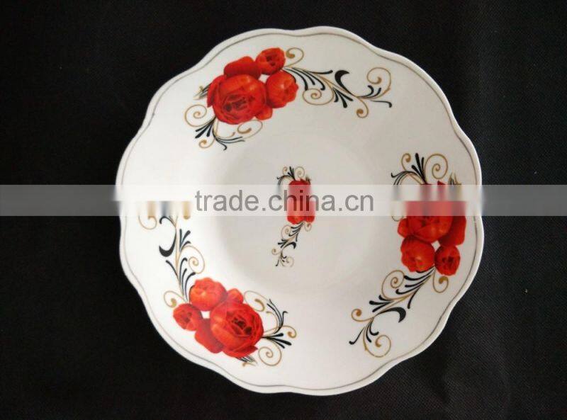 deep soup plate stock porcelain 9 inch with cheap price cut edge ceramci soup plate with GK line