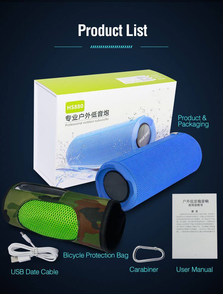 Newest Super Bass Desktop Ipx5 Sports Handsfree Portable Waterproof Outdoor Mini True Wireless Speaker