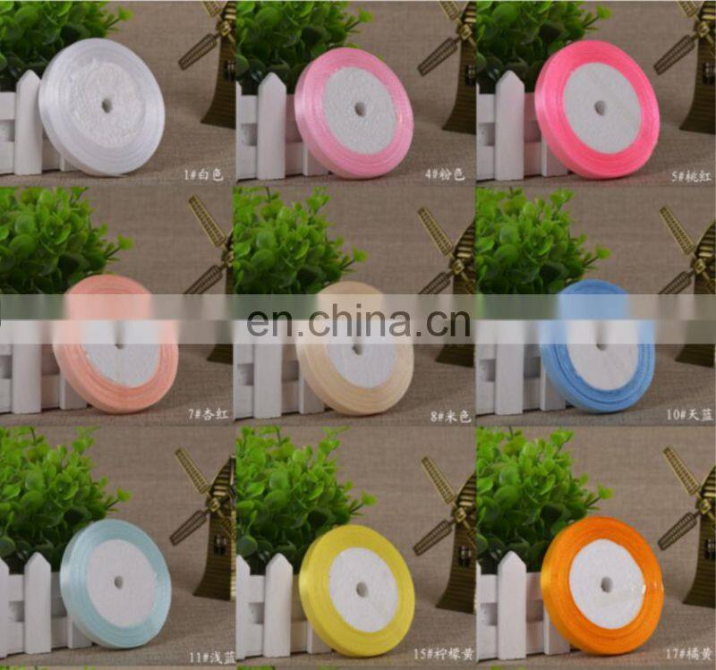 1cm 25Yards/Roll Grosgrain Satin Ribbons for Wedding Christmas Party Decorations DIY Bow Craft Ribbons