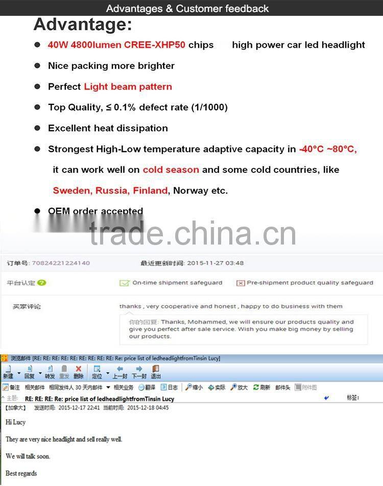 Super bright high power guangzhou auto spare parts led headlight bulb h11