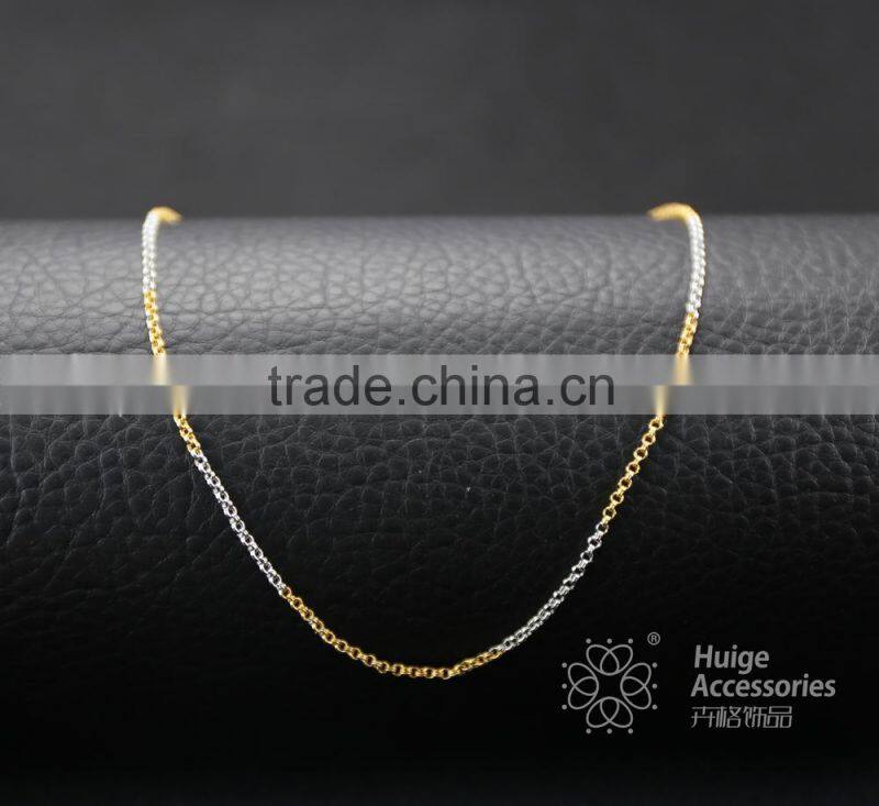 2015 summer popular gold and rhodium plated thin chain jewelry