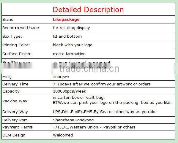 2014 High Quality Paper Display Box F or Retail Packaging
