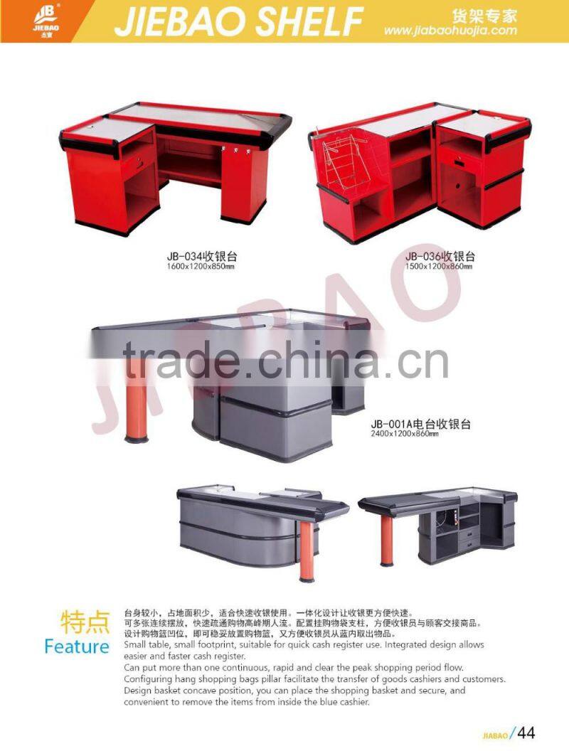 JB-055 Beautiful Metal commercial supermarket cashier checkout counter