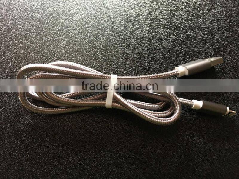 hot products wholesale high speed braided 2 in 1 charging data micro usb cable