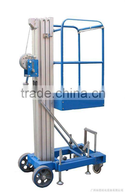 mobile hydraulic aerial lifts/sing mast aluminum lift platform