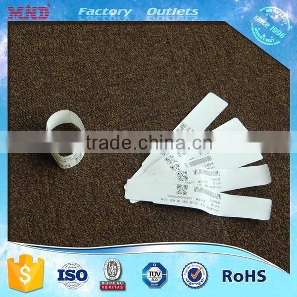 MDW156 Custom soft paper L shape barcode hospital id wristbands