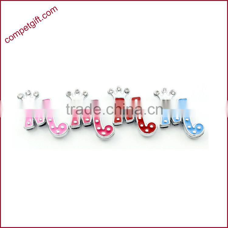 Produce Offer Creative Colored Crown Slider Zinc Alloy Letters Charms
