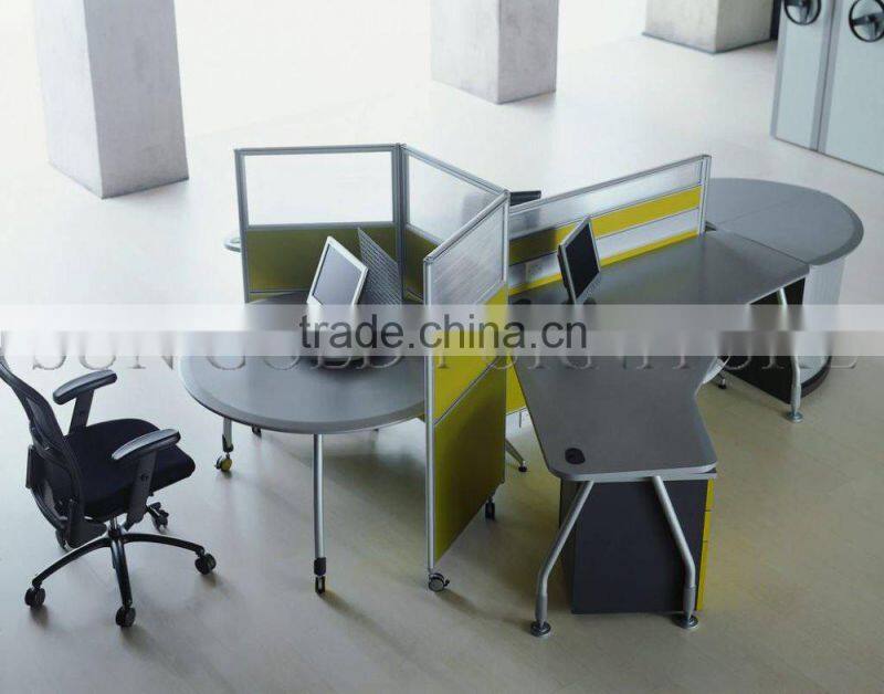 Popular Glass Partition Open 120 Office Workstation with Round Coffee Table(SZ-WS330)