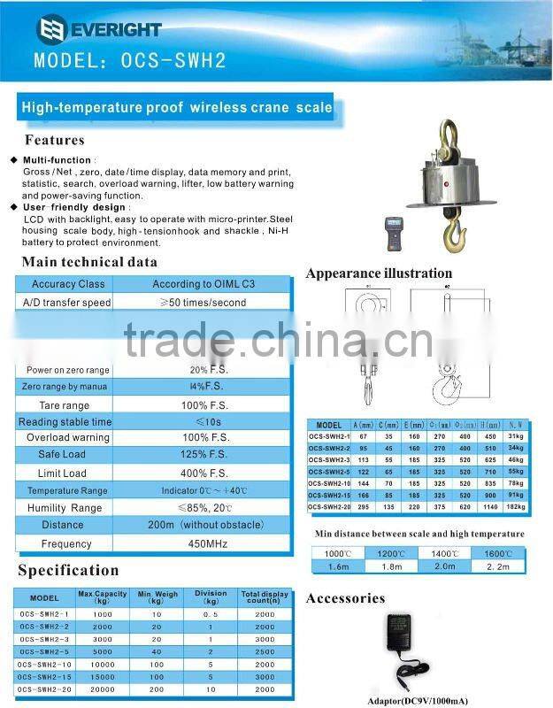 Everight wireless electronic crane scale