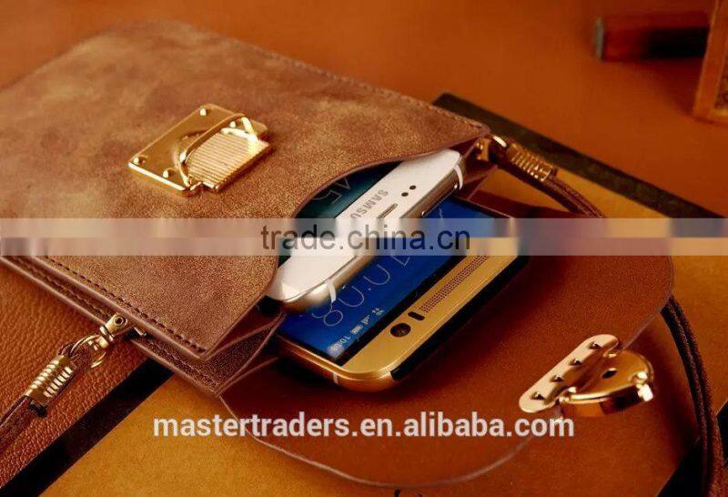 Universal Frosted PU Leather Bag Phone Bags With Metal Buckle For Mobile Phone For Samsung Galaxy S6 Edge MT-3874
