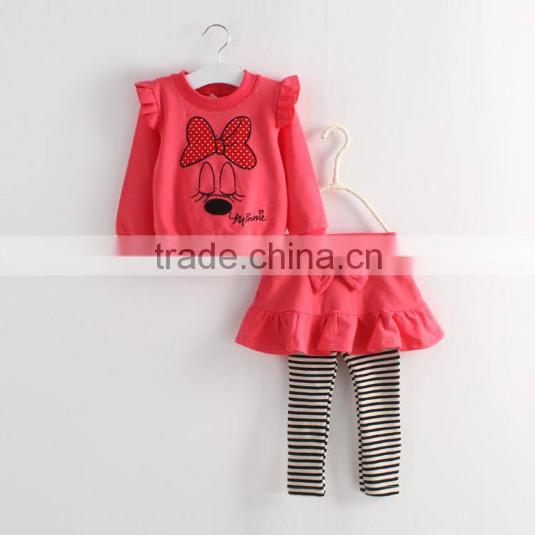 cheap clothing set tops and stripe leggings 4 colors cheap baby girls clothing
