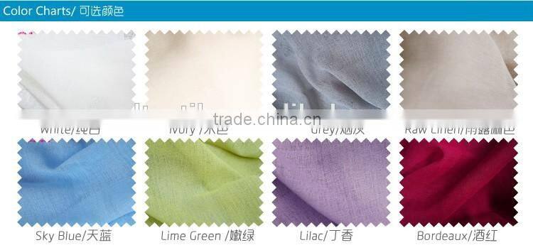 Plain coloured polyester linen curtain fabric