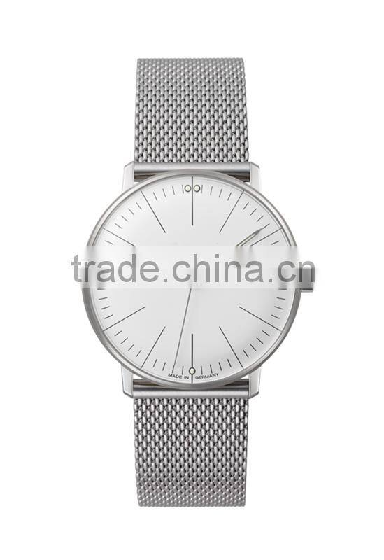 Germany design 316L stainless steel case genuine leather strap curved sapphire glass minimalist watch