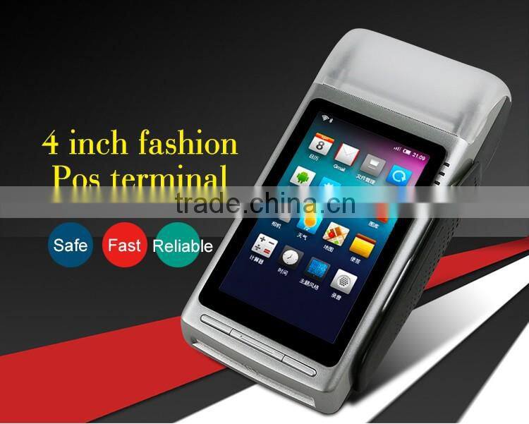 New arrival 4 inch all in one android pos terminal with nfc reader/card reader/thermal printer------Gc068