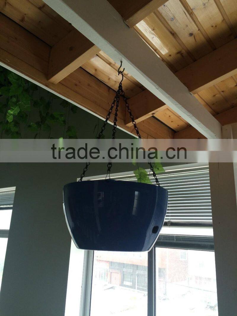 hanging flower pot , Home Garden Plastic Flower Pot ,Hanging Planter With Iron,hanging basket,