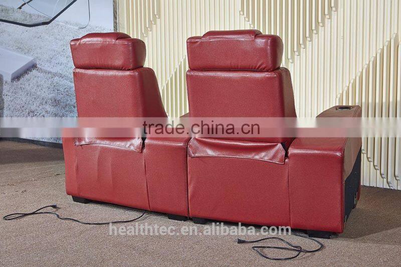 Luxury red home cinema sofa recliner chair