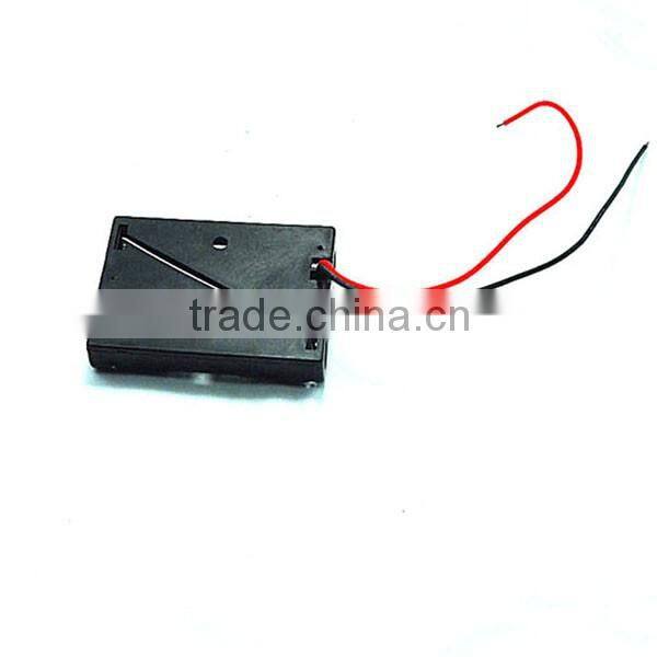 3 x AAA Size Cell (UM-4*3) Black Plastic Battery Holder Box 4.5V Case With Wire Lead