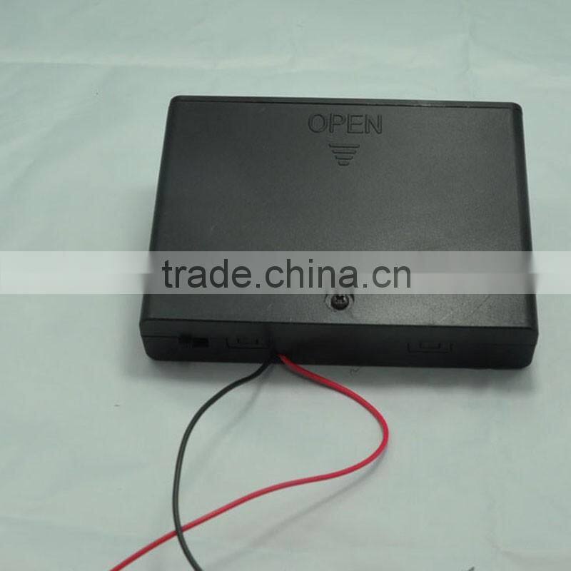 Hold 6x AA Size Battery Holder Box 12V Case With Cover ON/OFF Switch Wire Lead