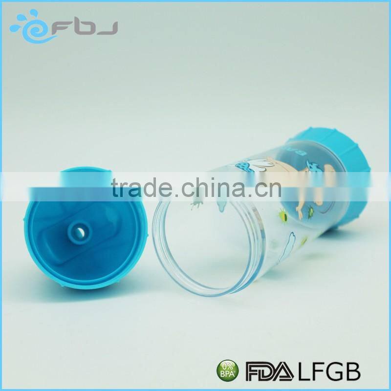 ~ Wholesale 250ML PC Plastic Type and Plastic Material Kids Water Bottle With Straw