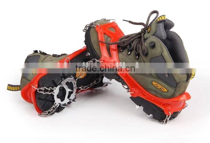 12 teeth claws climbing non-slip shoes cover crampons with chain spike