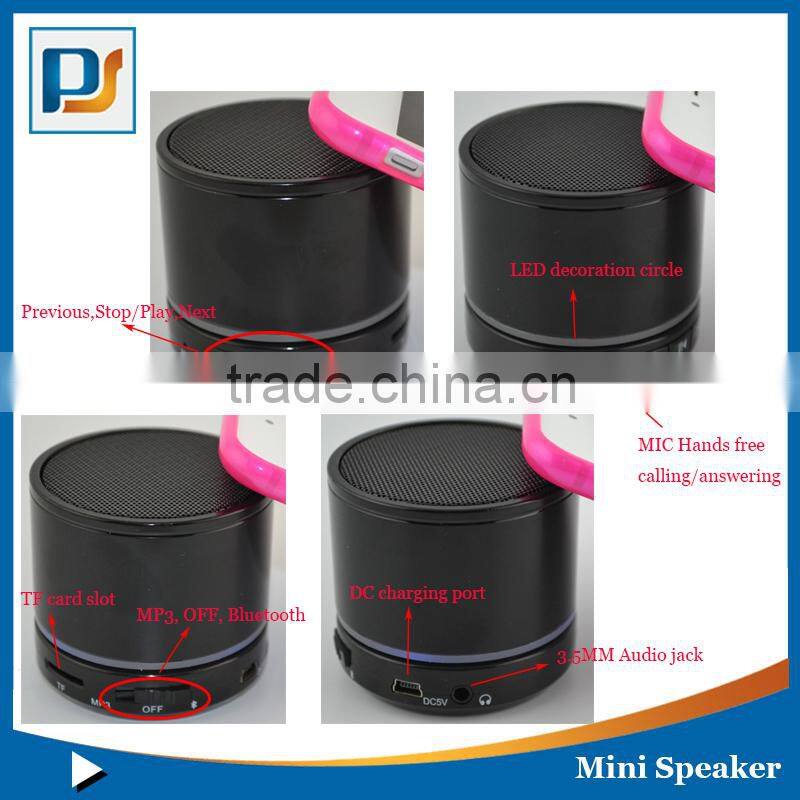 Bluetooth speaker with led light fm radio , mini speaker with OEM rolling printing logo bluetooth wiereless speaker