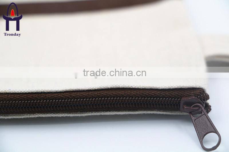 Denim pencil case with stripe, promotional pencil bag