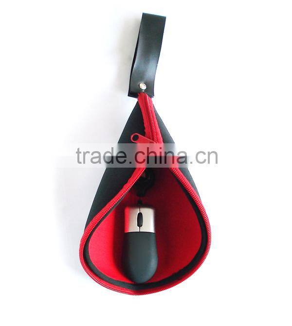 Travel mouse pouch ,round mouse pad with zipper