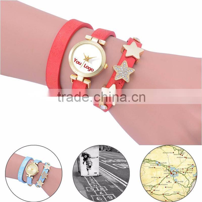 Marble Texture Dial Watch Custom Personalized Soft Leather Female Casual Modern Lady Watch