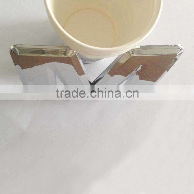 Decoratiion 3D ABS plastic chrome plating self-adhesive letter sign
