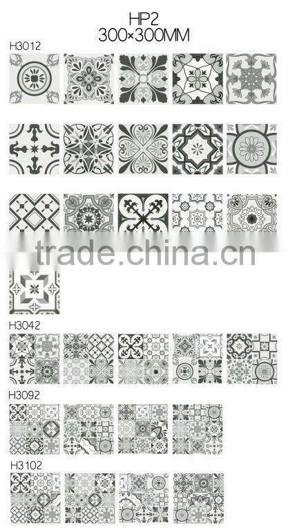 China porcelain flower Gold tile from china 300x300mm