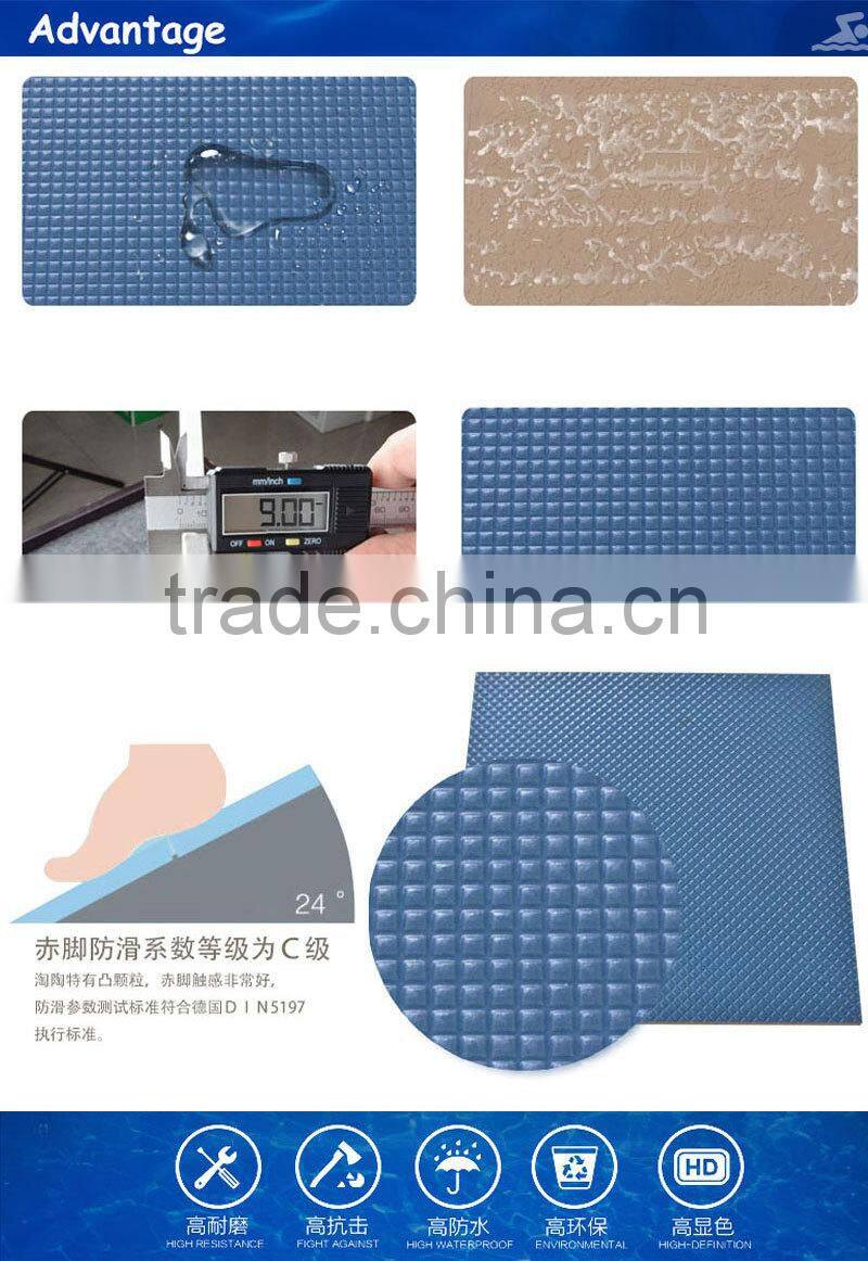 300x300mm floor non slip glazed ceramic swimming pool tile