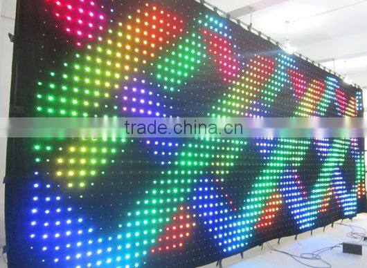 p10 3m*8m Concert backdrops foldable led video cloth/led fabric vision curtains with DMX&SD&PC Control