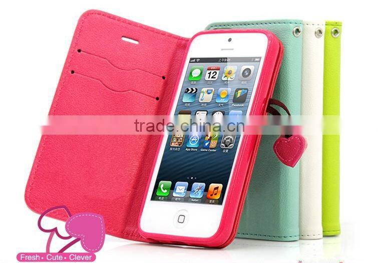 2015 Hot Selling Little Cherry Mobile Phone Case Flip Leather Case For iPhone