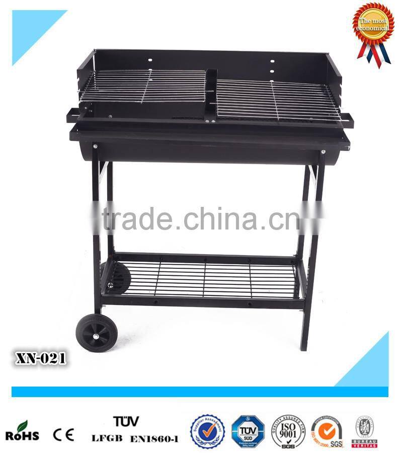 New arrival park trolley barrel standing bbq grill