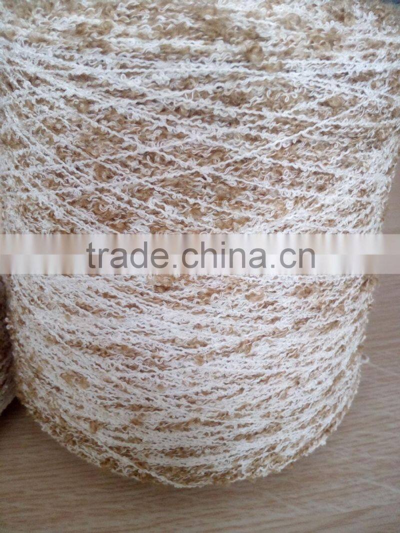 1/5.5Nm loop/ boucle yarn 71% cotton 19%polyester 10%acrylic