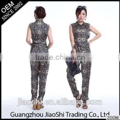 2016 Fashion modern style stripe pattern one piece women jumpsuit for ladies