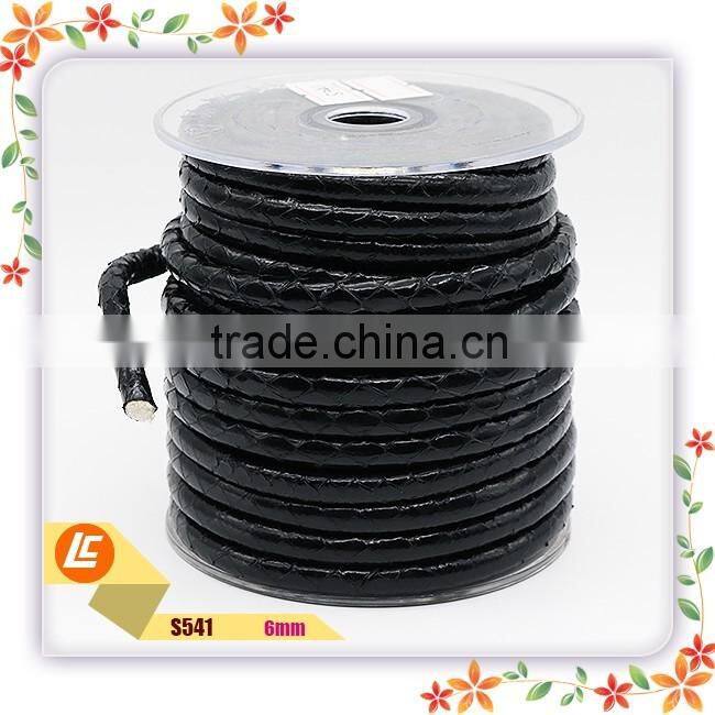 Good Quality Round Genuine Snakeskin Leather String with different colors