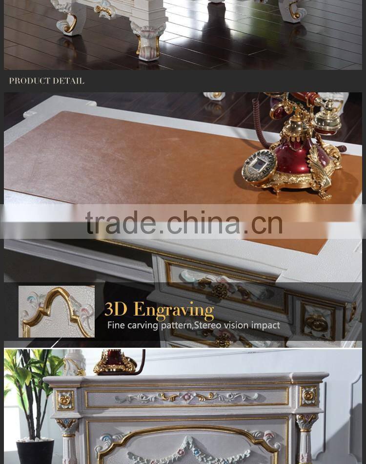 French home office furniture-hand carved solid wood furniture-wooden office writing desk