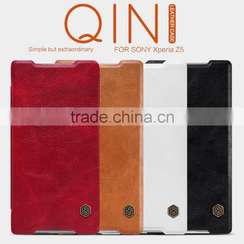 Nillkin new arrived classic stylish leather case For Sony xperia z5