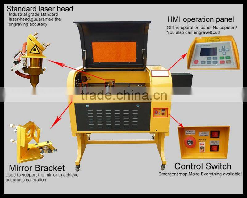 acrylic laser engraving cutting machine, co2 laser engraving cutting machine engraver 40w