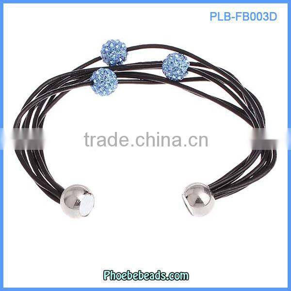 Wholesale New Design Leather Bracelets Red Crystal Rhinestone Fashion Jewelry For Women PLB-FB004A