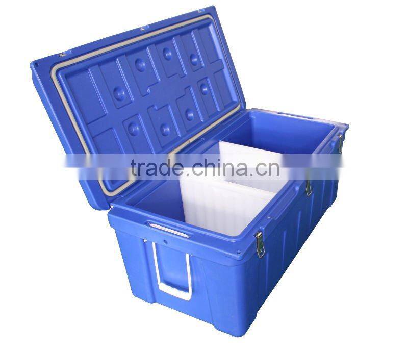 121Liter Blue Insulated plastic coolers for outdoor