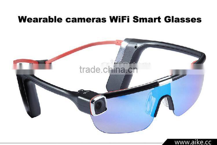 2016 New smart glasses portable camcorder hd action camera Full HD Wifi control 1080P 16 million Sport Sunglasses Camera
