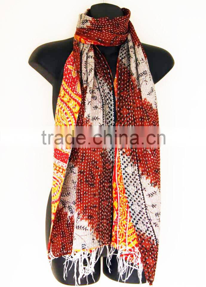 Girl's Neck Wrap / Clutch hang Stole /Kantha Stole