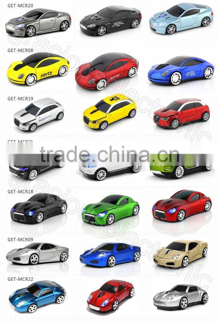 mini wireless car mouse with blue headlight