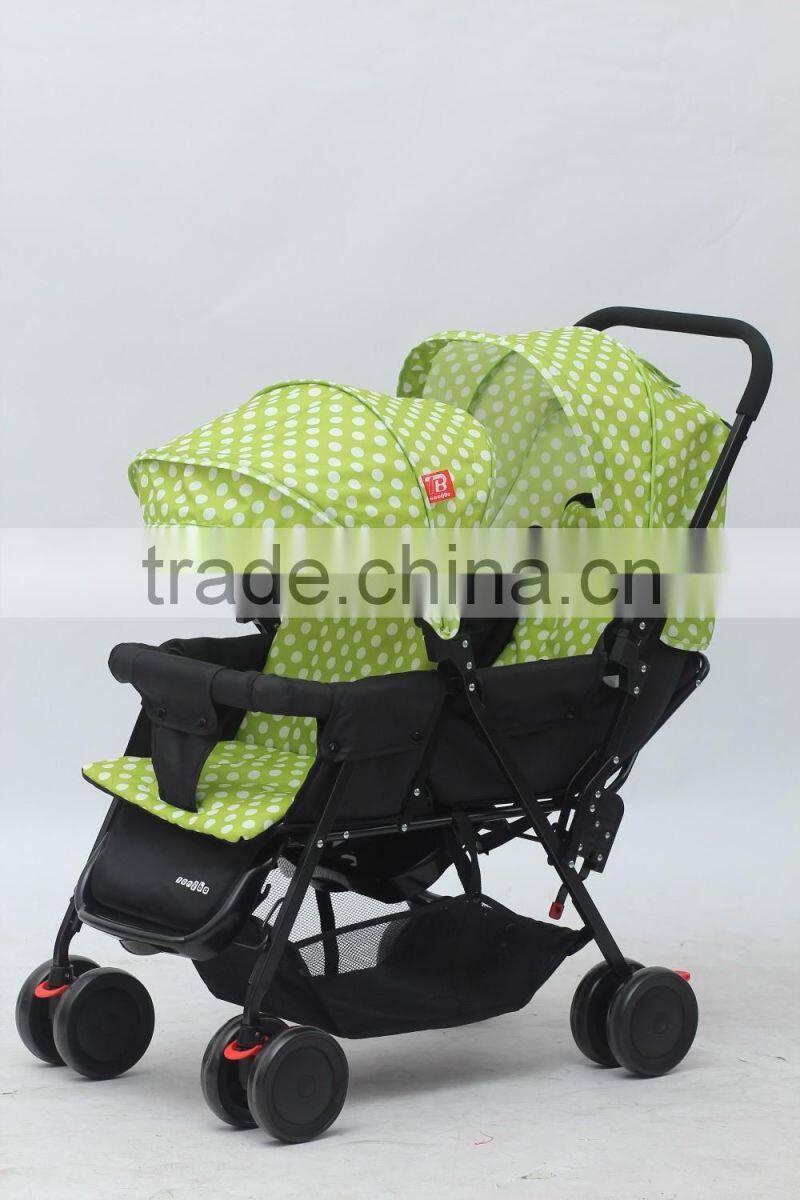 Foldable fashion twins baby stroller/baby carriage/pram/baby carrier/pushchair with new design