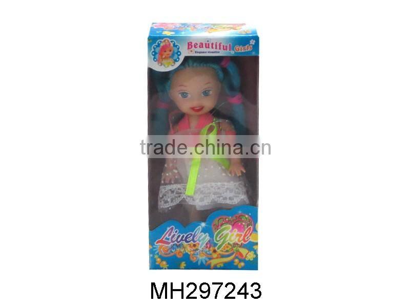 3.5 inch non battery operated plastic little toy girl doll