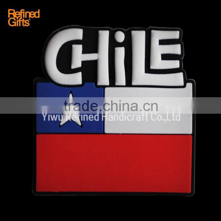 Variety Chile flag PVC Rubber Soft 3D Fridge Magnets OEM Menufacture ECO-friendly